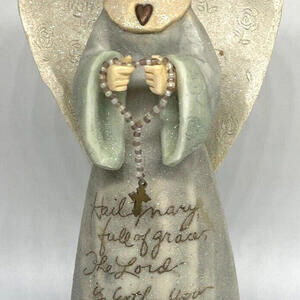 Enesco Foundations Hail Mary 9” Tall Angel Rosary by Karen Hahn Vintage 2002‎